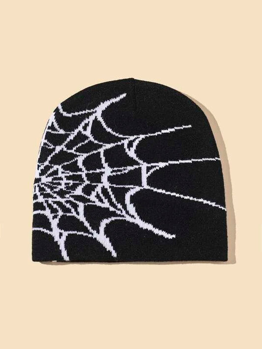 Black Spider Web Beanie