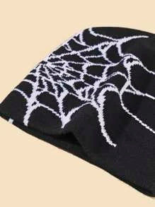 Black Spider Web Beanie