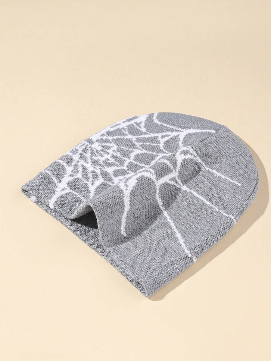 Grey Spider Web Beanie