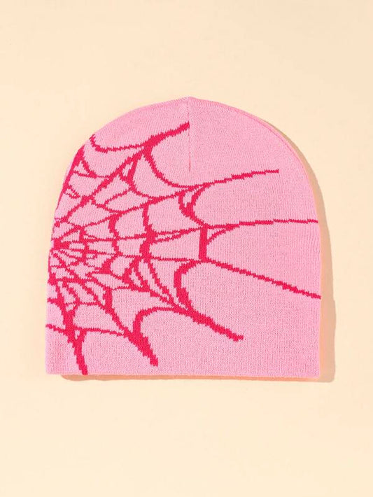Pink Spider Web Beanie