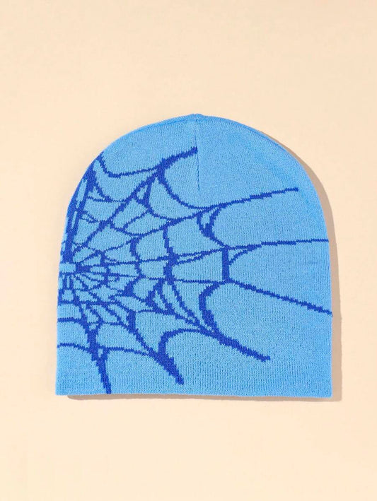 Blue Spider Web Beanie