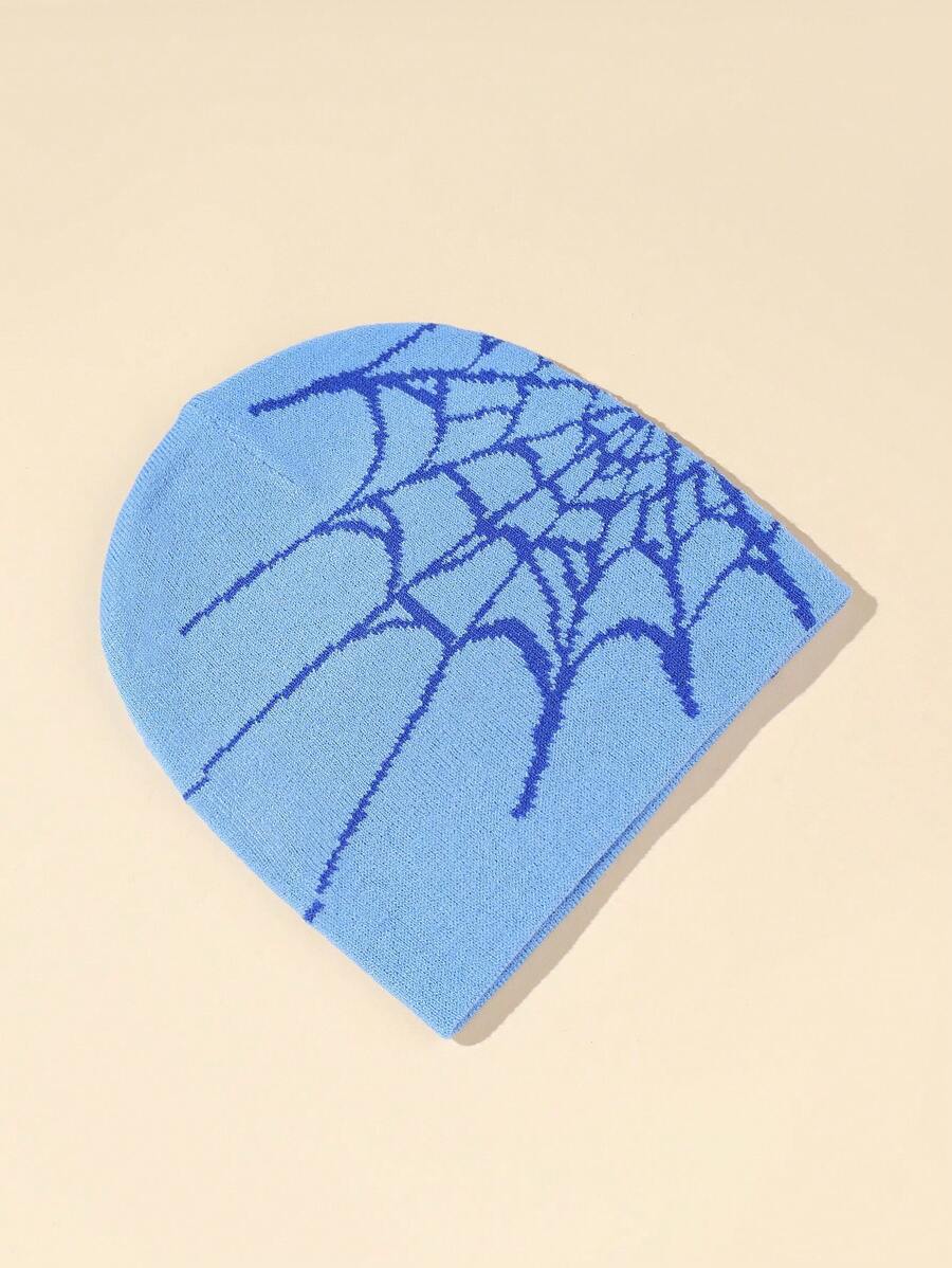 Blue Spider Web Beanie