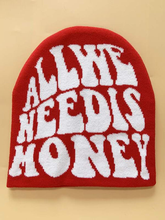 Red All We Need Is Money Beanie