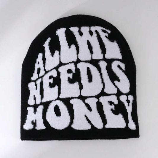 Black All We Need Is Money Beanie