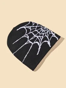 Black Spider Web Beanie