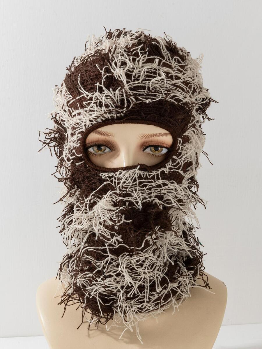 Brown & Beige Balaclava Ski Mask