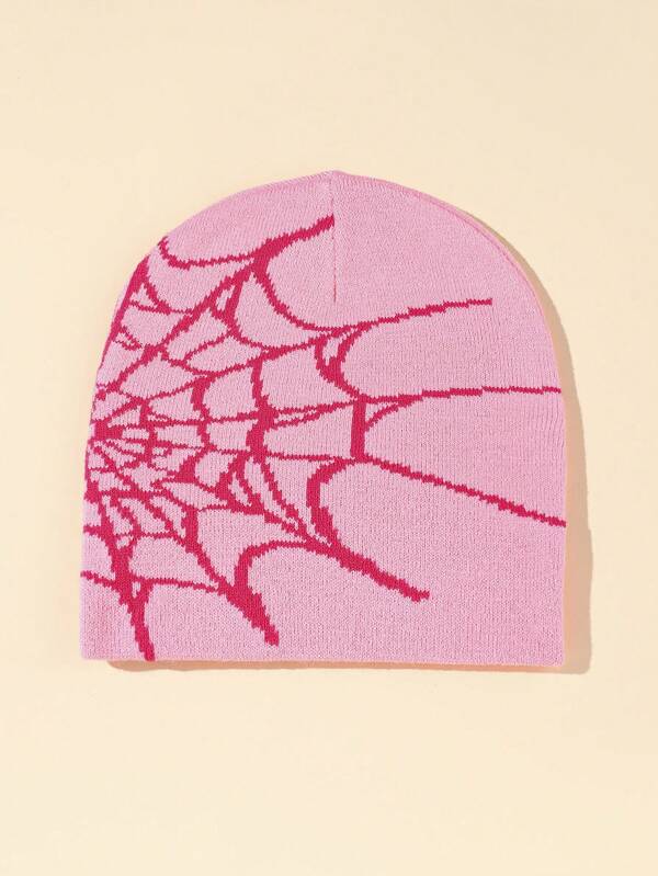 Pink Spider Web Beanie