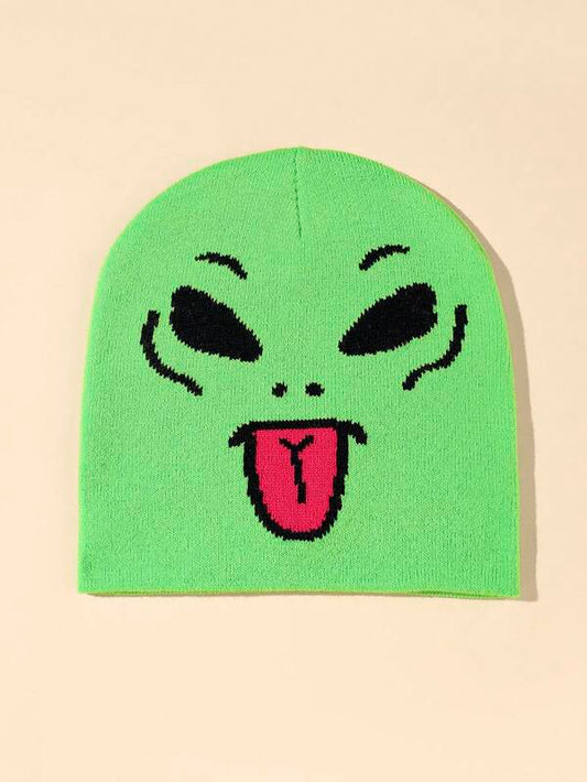 Lime Green Alien Beanie