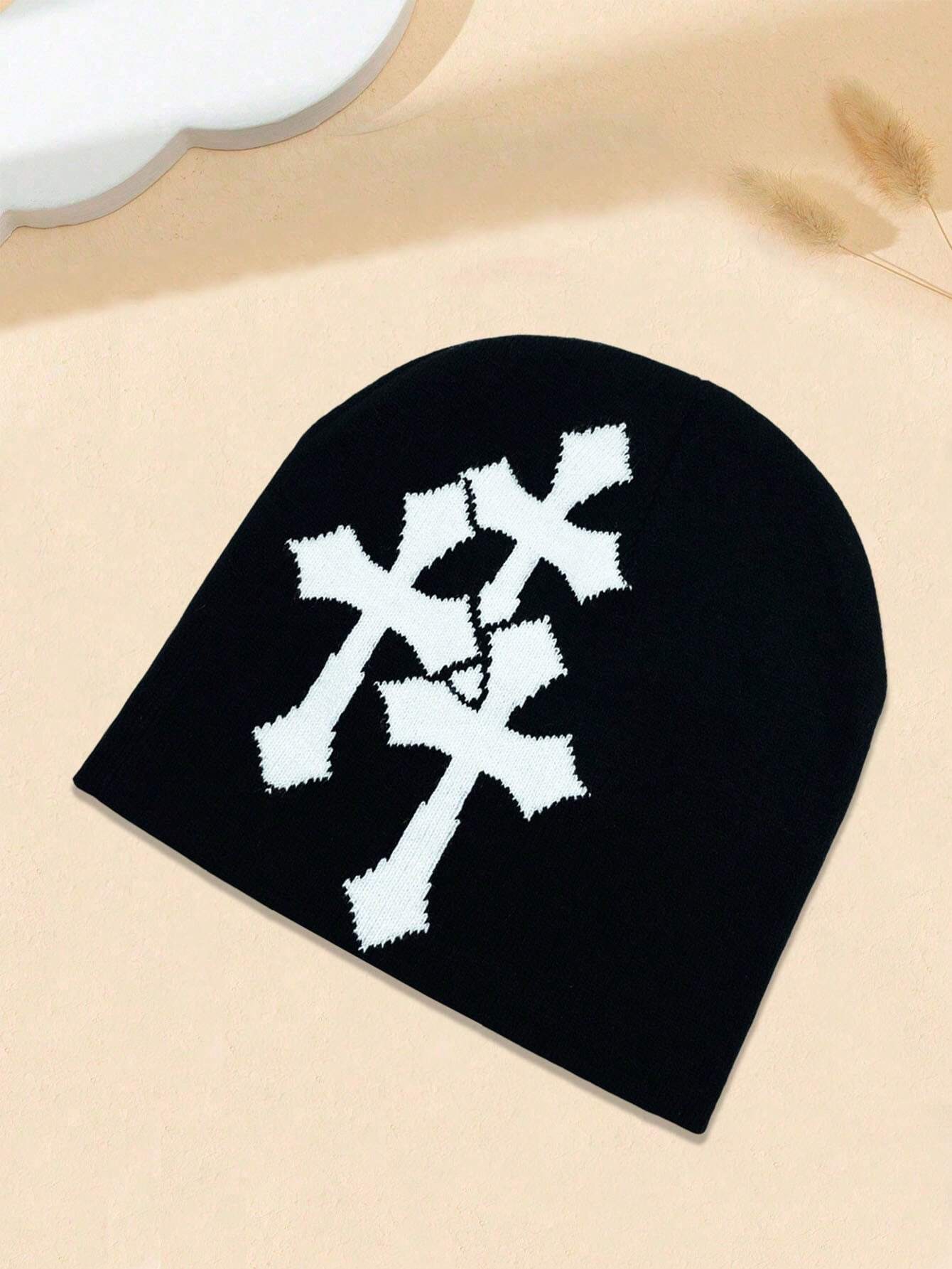 Black Cross Beanie