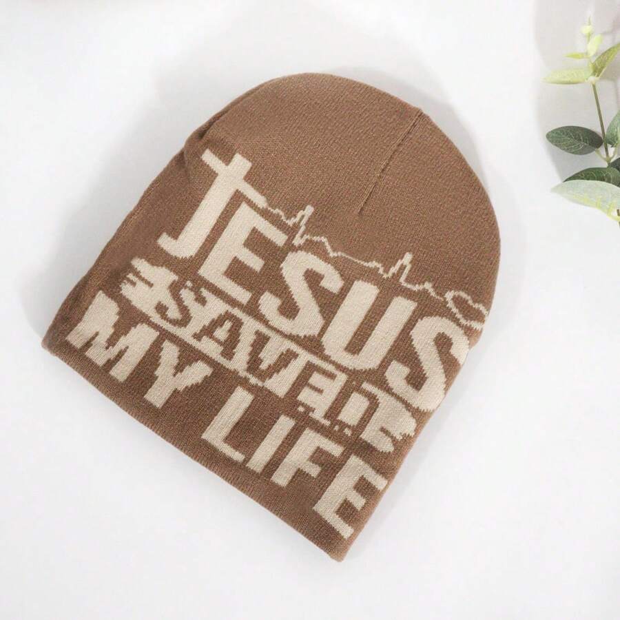 Brown Jesus Saved My Life Beanie